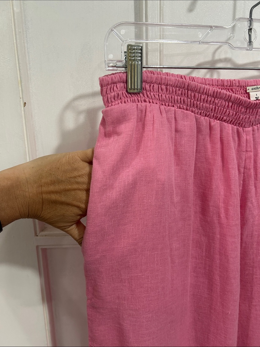 Anthropologie Pink Wide-Leg Pants - Picture 5 of 8